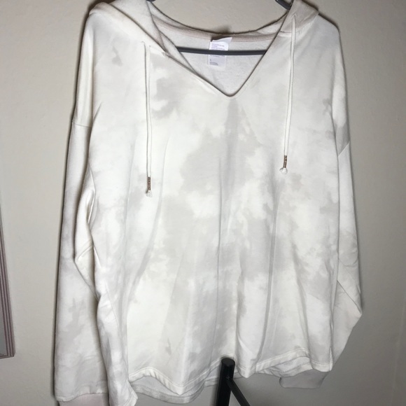 stars above Tops - White Marble Lounge Hoodie - L